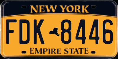 NY license plate FDK8446
