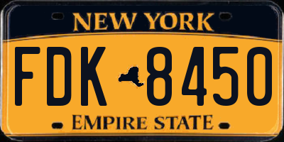 NY license plate FDK8450