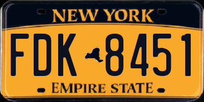 NY license plate FDK8451