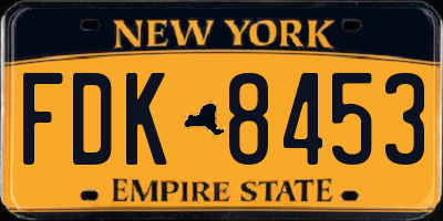 NY license plate FDK8453