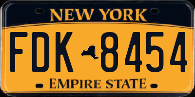 NY license plate FDK8454
