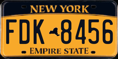 NY license plate FDK8456