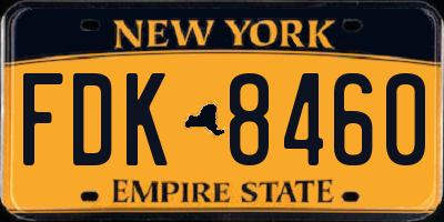 NY license plate FDK8460