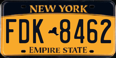 NY license plate FDK8462