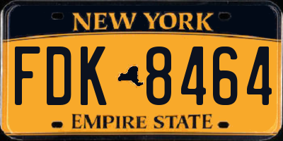 NY license plate FDK8464