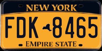 NY license plate FDK8465