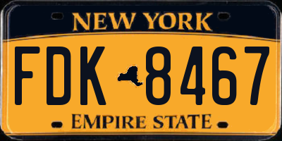 NY license plate FDK8467