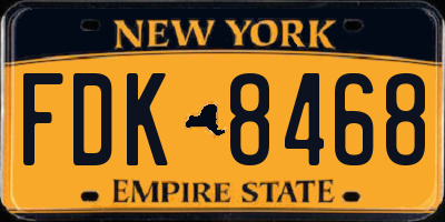 NY license plate FDK8468