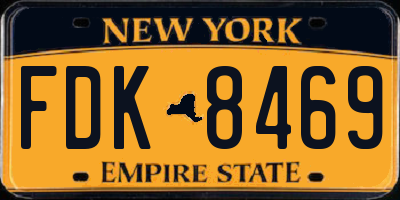 NY license plate FDK8469