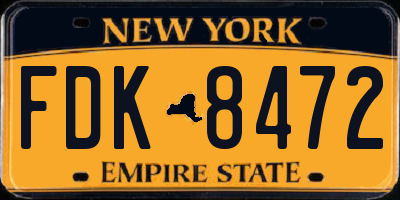 NY license plate FDK8472