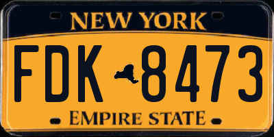 NY license plate FDK8473