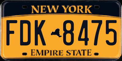 NY license plate FDK8475
