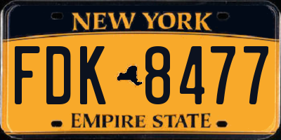 NY license plate FDK8477