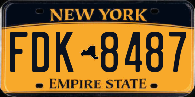 NY license plate FDK8487