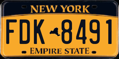 NY license plate FDK8491