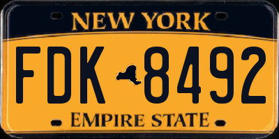 NY license plate FDK8492