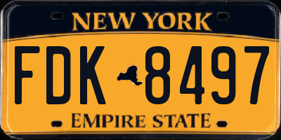 NY license plate FDK8497