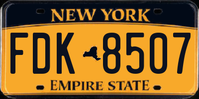 NY license plate FDK8507