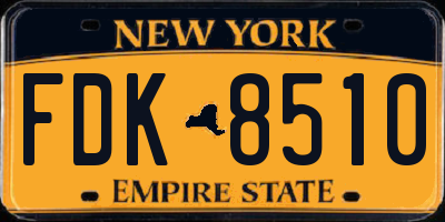 NY license plate FDK8510