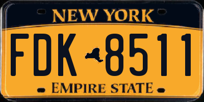 NY license plate FDK8511