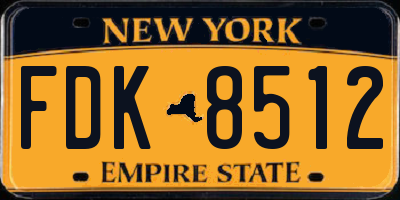 NY license plate FDK8512