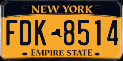 NY license plate FDK8514