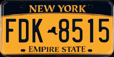 NY license plate FDK8515