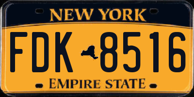 NY license plate FDK8516