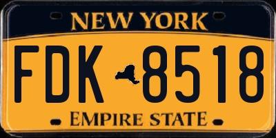 NY license plate FDK8518