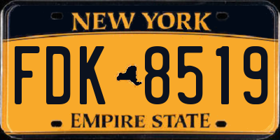 NY license plate FDK8519