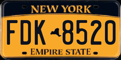 NY license plate FDK8520