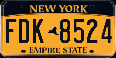 NY license plate FDK8524