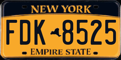 NY license plate FDK8525