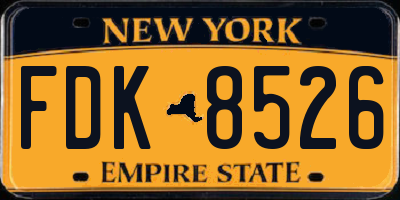 NY license plate FDK8526