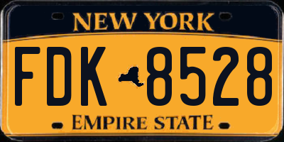 NY license plate FDK8528