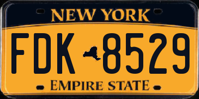 NY license plate FDK8529