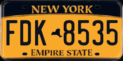 NY license plate FDK8535