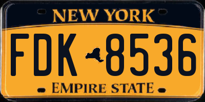 NY license plate FDK8536