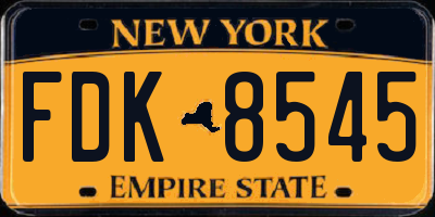 NY license plate FDK8545