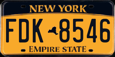 NY license plate FDK8546