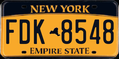 NY license plate FDK8548