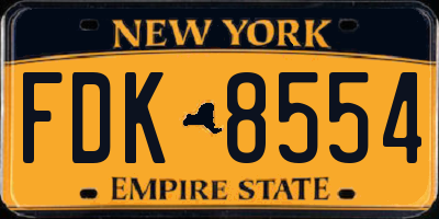 NY license plate FDK8554