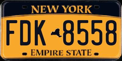 NY license plate FDK8558
