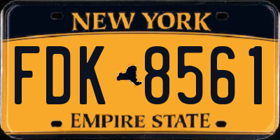 NY license plate FDK8561