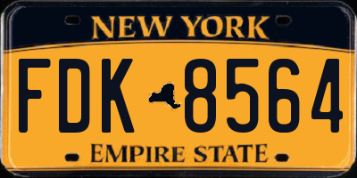 NY license plate FDK8564