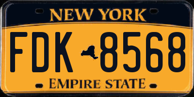 NY license plate FDK8568