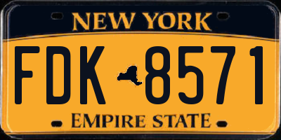 NY license plate FDK8571