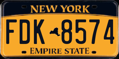 NY license plate FDK8574