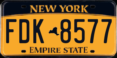 NY license plate FDK8577