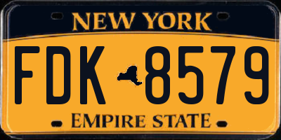 NY license plate FDK8579